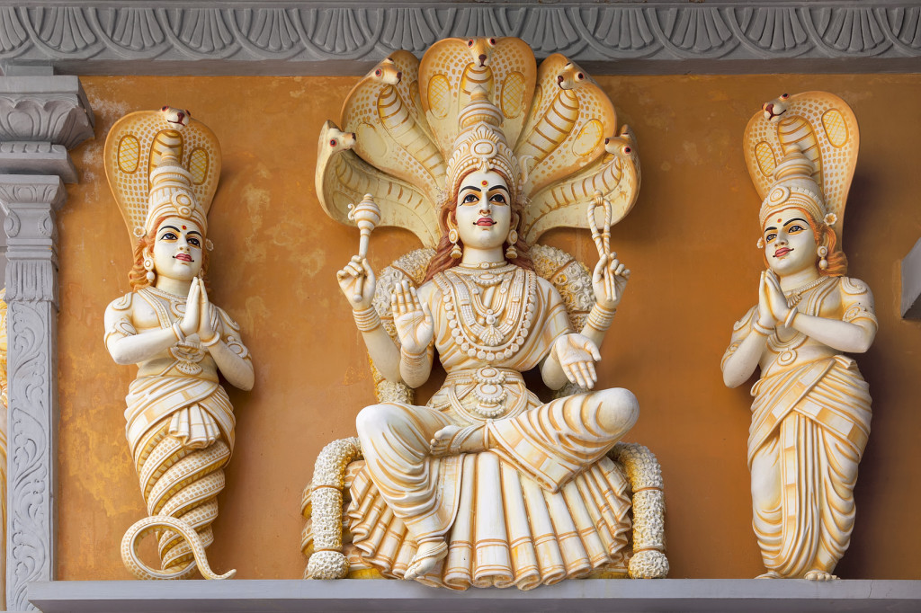 Hindu God Yoga Sutra of Patanjali Statue on Exterior of Hindu Temple