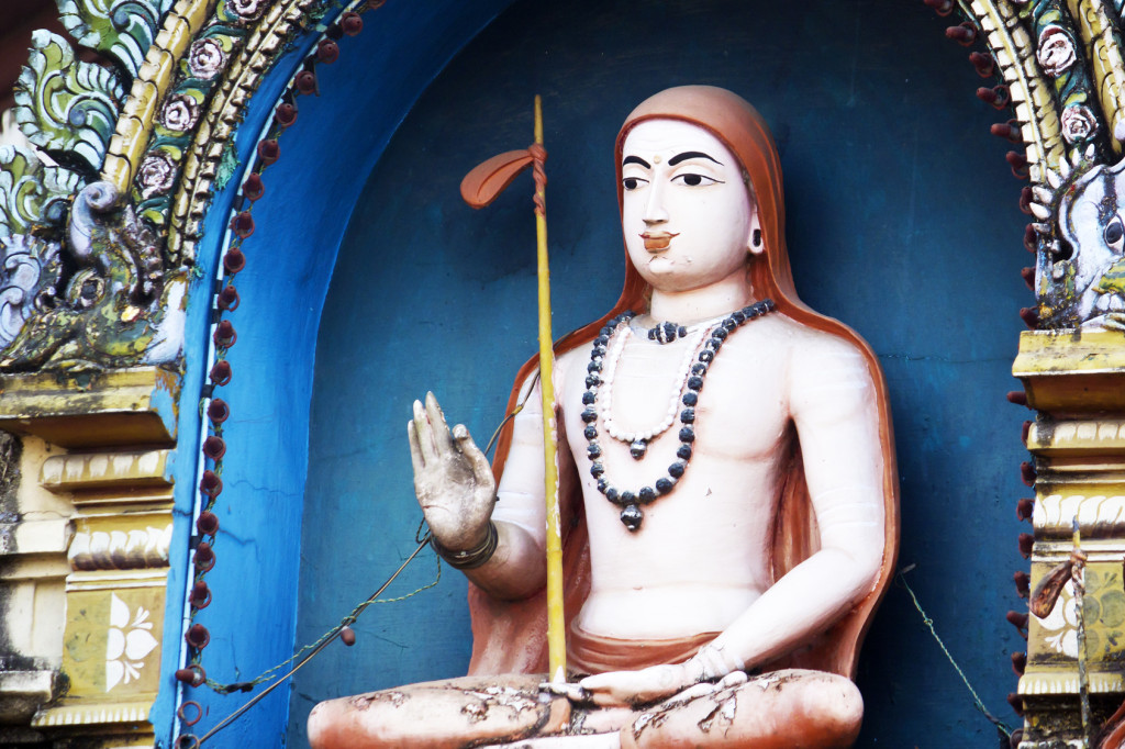 FEBRUARY 19, 2014, KALADY, KERALA, INDIA - Sculpture of the great ancient philosopher Shripada Shankaracharya at his birthplace
