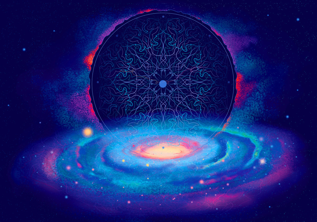 Digital Illustration of Spiral Galaxy