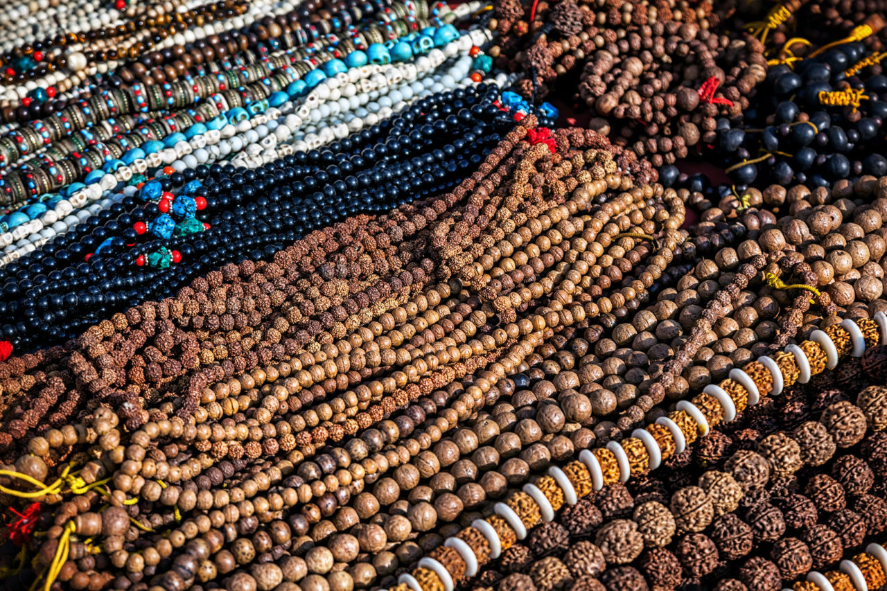Prayer beads at Kathmandu market